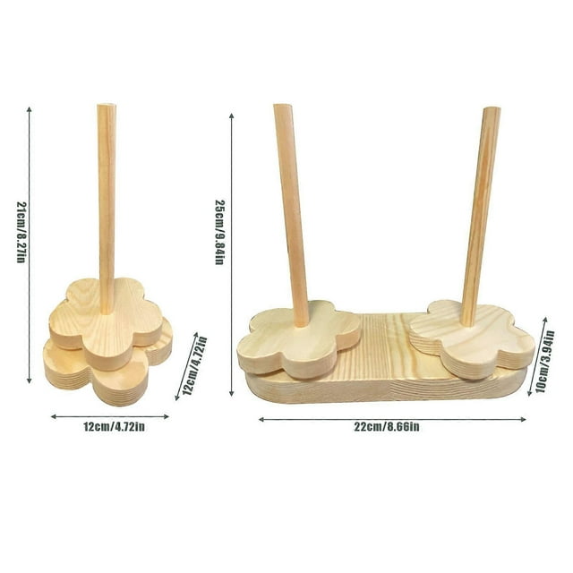 Wooden Yarn Holder Plum Blossom Wooden Spinning Yarn Holder for Wool Cotton Poly Blend