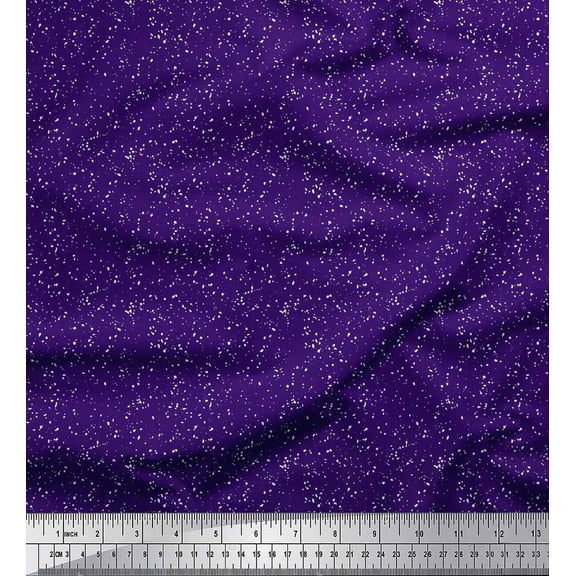 Soimoi Purple Cotton Voile Fabric Splatter Art Abstract Print Fabric by the Yard 42 Inch Wide