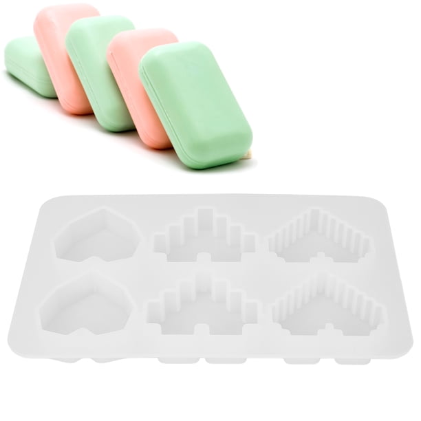 Molde De Bricolaje, Molde De Jabón 3D Fácil De Desmoldar Silicona 6 Moldes Para Vela Para Jabón