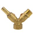 thumbnail image 3 of Solid Brass Hose Y Splitter 2 Valves for Change Flow Direction 3/4inch, 3 of 4