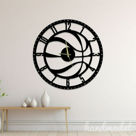 Handmadetneonsign Basketball Wall Clock Unique, Basketball Round Wall Clock, Text Oversize Wall Clock 61060