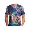 thumbnail image 5 of Men's 3D Star Cat Pattern T-Shirt - Vivid space-themed design, unisex casual streetwear, cool beauty T-shirts for festivals and casual wear, perfect gift concept, 5 of 6