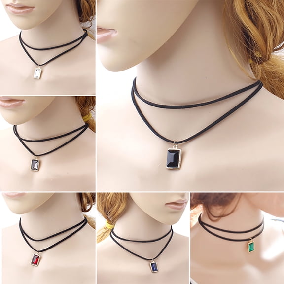 AYYUFE Neckband Choker Double Layers Durable Velvet Black Velvet Short Chain