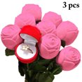thumbnail image 1 of Bangcool Ring Box Creative Rose Shape Wedding Ring Box Ring Bearer Box for Jewelry, 1 of 9