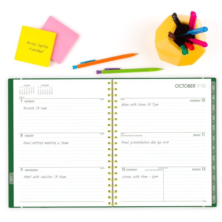 Mead Color Pop 2025 Weekly Monthly Planner, Green, 8.5