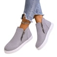 thumbnail image 5 of Willtoo Womens Side Zip High Top Slip On Trainer Lightweight Faux Suede Casual Non Slip Walking Shoes for Fall Winter Daily Shopping Commute, 5 of 5