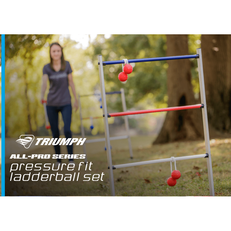 Triumph All Pro Series Press Fit Outdoor Ladderball Set Includes 6 Soft  Ball Bolas and Durable Sport Carry Bag