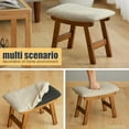 thumbnail image 4 of Foot Stool Ottoman Foot Rest Under Desk,Small Stool for Living Room, Bedroom and Kitchen (Brown Legs - Beige Stool Surface), 4 of 17