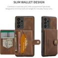 thumbnail image 2 of Case for Samsung Galaxy A73 5G, Detachable Magnetic Wallet Credit Card Slot Kickstand Cover Support Wireless Charging Compatible with Samsung Galaxy A73 5G (Brown), 2 of 15