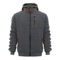 thumbnail image 4 of Oversized Sweatshirt for Men Full Zip Up Winter Solid Color Hoodies Unisex Wash Heavyweight Basic Hooded Jacket Jackets for Men Winter, 4 of 9