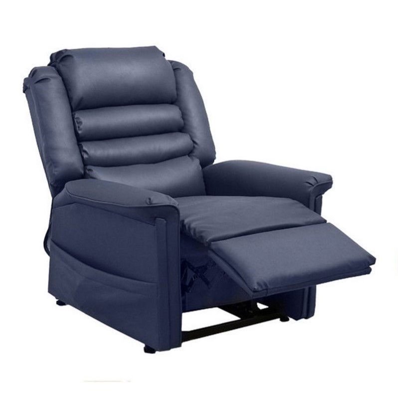 Catnapper Invincible Faux Leather Power Lift Recliner in Sapphire