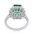 thumbnail image 3 of Rectangle Shaped Emerald Solid 14 Kt White Gold SI Clarity HI Color Diamond Promise Ring, 3 of 4