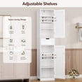 thumbnail image 6 of FANGSUM Tall Bathroom Cabinet, Storage Cabinet with 2 Doors & 1 Drawer, Narrow Floor Storage Cabinet with Adjustable Shelves for Bathroom, Living Room, Bedroom, White, 6 of 8