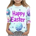 thumbnail image 2 of Avtoify Girls Long Sleeve Shirts Children's Fashion Heart Printed 3/4 Sleeve Round Neck Fashionable and Casual Tops/shirt, 2 of 4