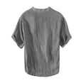 thumbnail image 6 of Men’s Loose Cotton Linen Short Sleeve Shirt Casual Summer Top, 6 of 6