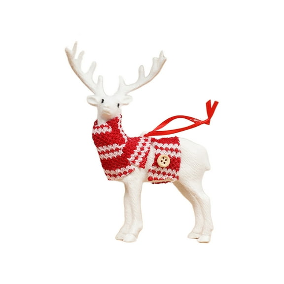 Nkmbld Christmas Tabletop Ornaments Simulated Reindeer Desktop Ornament for Fireplace Living Room Dining Table Decoration