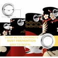 thumbnail image 6 of Japanese Style Blackout Curtains for Bedroom/Living Room, Thermal Insulated Kitchen Curtains, Modern Cranes Cherry Flower Wave Red Brown Grommet Darkening Window Treatment Drapes 52"x72"x2, 6 of 8