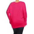 thumbnail image 4 of Women's Plus Size Dolman Long Sleeve Solid Loose Fit Tunic Top, 4 of 4