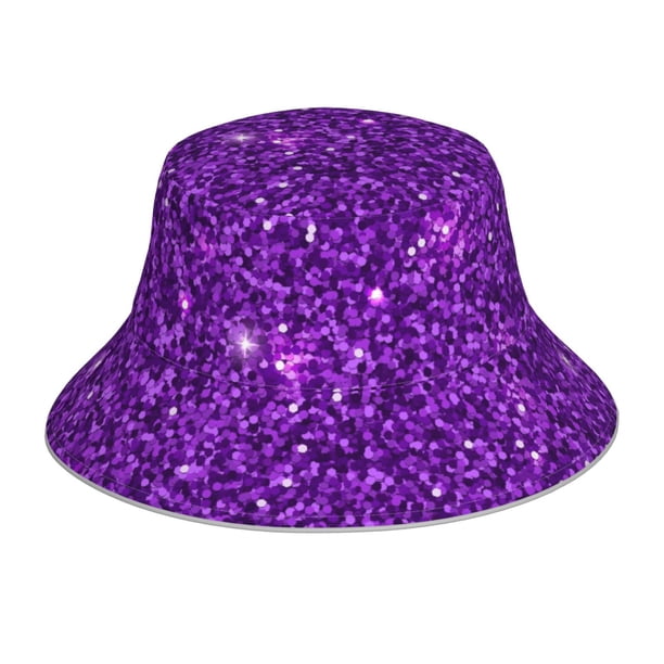 Balery Purple Glitter Sombreros para el sol para hombre y mujer, sombrero de pescador con UPF 50+