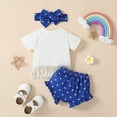 thumbnail image 2 of Quealent 4th of July Baby Clothes Independence Day Baby Girl Outfits Romper T Shirt Shorts Blue,6-12 Months, 2 of 5