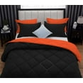 thumbnail image 6 of D.N.G. BEDDINGS 3 Piece Luxury Reversible Diamond Pattern Comforter Set Premium Super Soft, All Season 800 TC, 100% Egyptian Cotton Super King Size Orange/Black Solid Color, 6 of 7