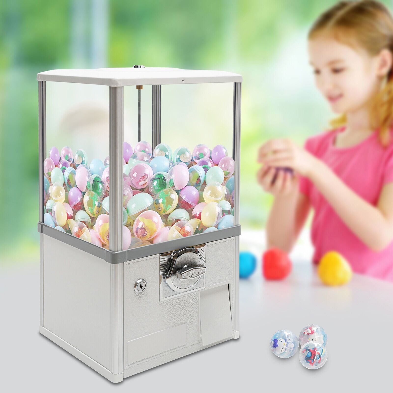20" Height Candy Vending Machine for Game Stores Retail Store Capsule Vending Machine White