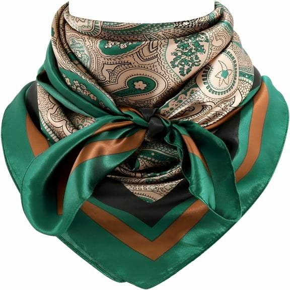 TELOLY 35 Inch Wild Rag Cowboy Scarves for Men, Large Rancher Neckerchief Silk Feel, Oversize Western Bandana