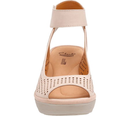Clarks REEDLY SALENE Womens White 24827 Wedge Open Toe Sandals 