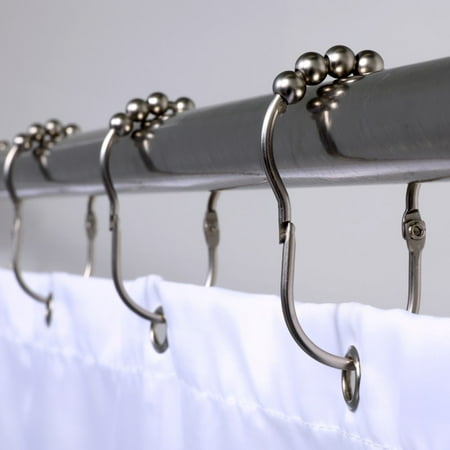 Oval Shower Curtain Ring - Easy Roller Shower Curtain Rings (Set of 12)