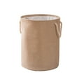 thumbnail image 2 of Foldable Laundry Basket, Large Capacity Canvas Hamper with Sisal Rope Handles, Waterproof, Space-Saving Design for Bedroom, Bathroom & Dorm Use, Khaki Color, Ideal for Clothes Storage, 2 of 6