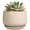 Beige, variant on Ordivic 5 Inch Red Ceramic Planter with Drainage Hole and Saucer – Round Flower Pot for Indoor Plants, Modern Home Decor