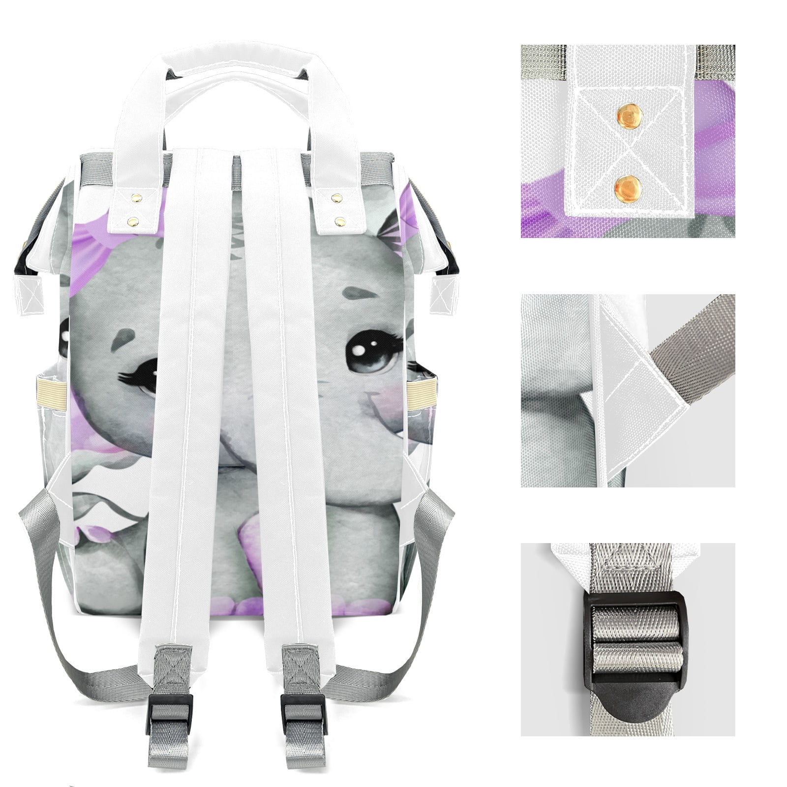 Elephant Diaper Backpack – Large Capacity, Insulated Baby Bottle Pocket, Multifunctional Mommy Bag for Boys & Girls