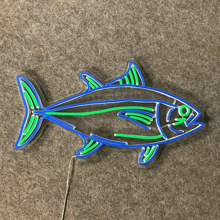 Glowneon Art Fish Neon Sign, Animal Long-lasting Wall Art Decor