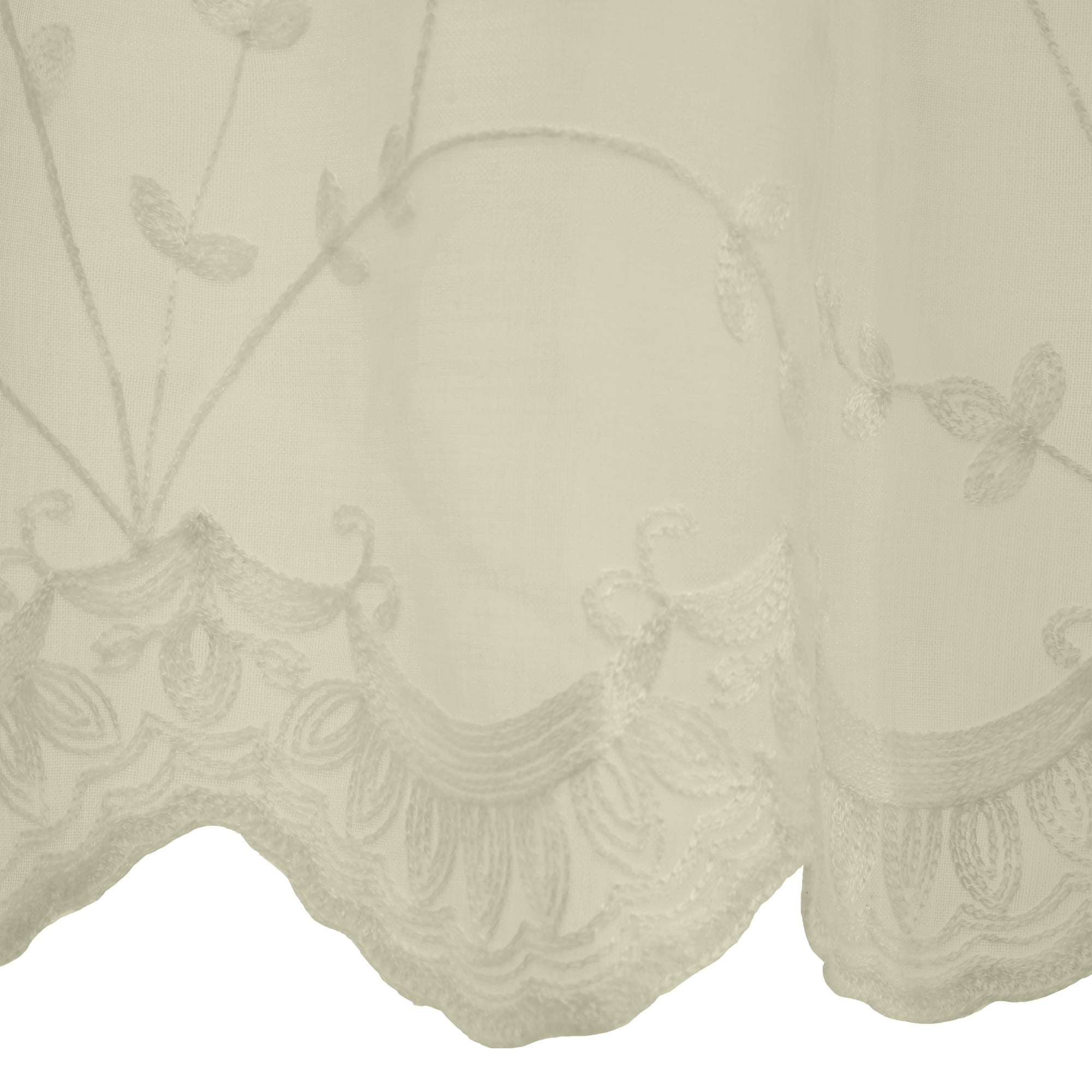 Loft Living Garcia Sheer Rod Pocket Curtain Tiers 52 x 24 in Cream