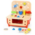 thumbnail image 1 of TOOKYLAND Pretend Play Wooden Workbench - 31pcs Builder's Tool Bench Play Set for Kids, Ages 3+, 1 of 9