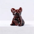 thumbnail image 3 of K-KED 10Pcs Natural Red Obsidian Quartz Crystal French Bulldog Carved Animal Ornament, 3 of 9