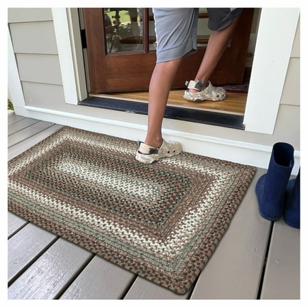 Homespice Wildwood Braided Rug 27x45in Rect. Brown-Grey-Ivory Colors. Washable Indoor-Outdoor. Uses- Entryway Kitchen Bathroom Anti-Fatigue Sink Spill Absorbing Ergonomic Comfort Standing Mat Homespice Wildwood Braided Rug 27x45in Rect. Brown-Grey-Ivory Colors. Washable Indoor-Outdoor. Uses- Entryway Kitchen Bathroom Anti-Fatigue Sink Spill Absorbing Ergonomic Comfort Standing Mat