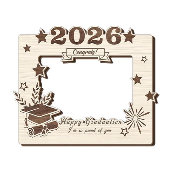 Graduation Wooden Photo Frame Commemorative Cap Scroll Decor Desk Display Academic Keepsake Gift For Graduate Student Office Dorm Room Memory Holder Certificate Photo Stand Celebration Gift Decor