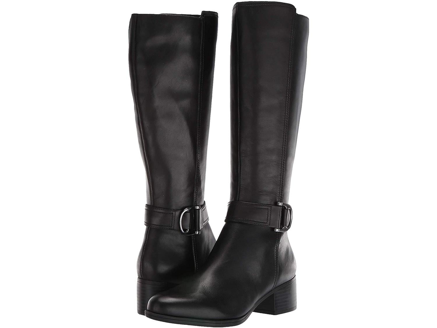 Naturalizer Kelso Women Knee High Riding Boots Black Leather 