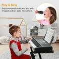 thumbnail image 4 of TeqHome 61 Key Electric Keyboard Piano with Microphone and Music Stand Height Adjustable Piano Keyboard Gift for Beginners Black, 4 of 8