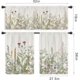 thumbnail image 2 of Wildflower Kitchen Curtains and Valances 3 Piece Set Rod Pocket 36 Inch Short Rustic Floral Green Leaves Farmhouse Plant Herbs Country Botanical Nature Bedroom Living Room Treatment Fabric, 2 of 5