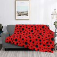 thumbnail image 2 of Honeii Ladybug Pattern print throw blanket, crafted from cozy cotton flannel, offers versatile home decor as a bedding suitable for all seasons.-50"x40", 2 of 6