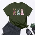 thumbnail image 2 of VBTAPA 2025 Summer Tops for Women Happy Easter T Shirt Cute Bunny Eggs Graphic Tees Casual Holiday Short Sleeve Tees Top Sales of the Day Army Green L, 2 of 6