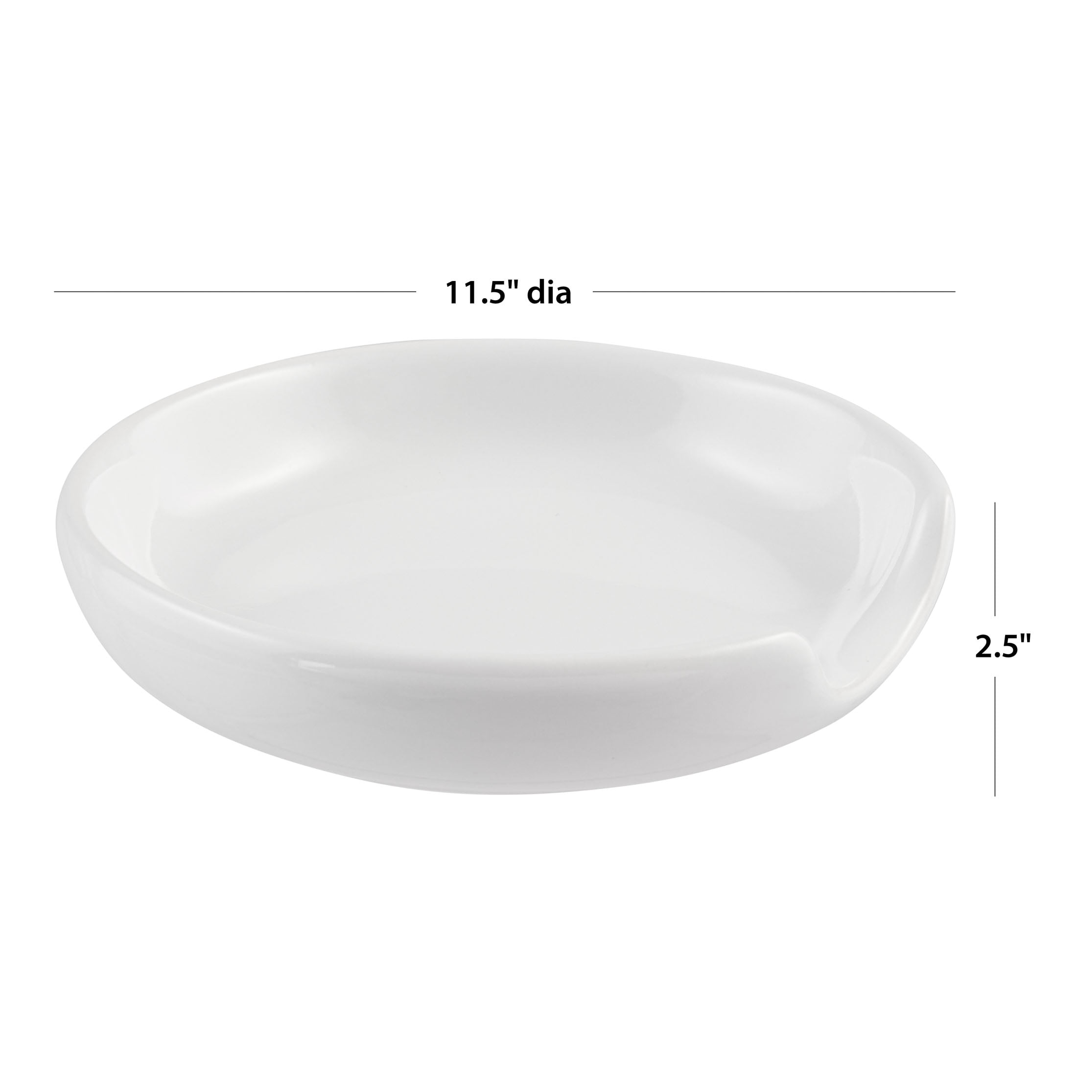 (2 pack) Mainstays Glazed Stoneware Spoon Rest, White