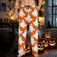 thumbnail image 5 of CONFREE Halloween Pajama Pants for Men Hallowmas Pj Pants for Men Pumpkin Ghost Print Lounge Bottoms Elastic Waist Drawstring Sleepwear With Pockets, 5 of 5