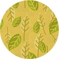 thumbnail image 1 of Ahgly Company Indoor Round Patterned Banana Yellow Area Rugs, 6' Round, 1 of 6