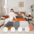 thumbnail image 4 of Castle Fairy Mid Century Geometric Panel Full Size Comforter Sets 3-Piece,Minimalism Color Block Bedding Comforter Set,Terracotta Gray Black,Reversible,1 Comforter and 2 Pillowcases, 4 of 6