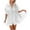 White, variant on Lmnyox Women's Fashion Mini Dress Short Sleeve V Neck Flowy Smocked Dress Summer Casual Sundress