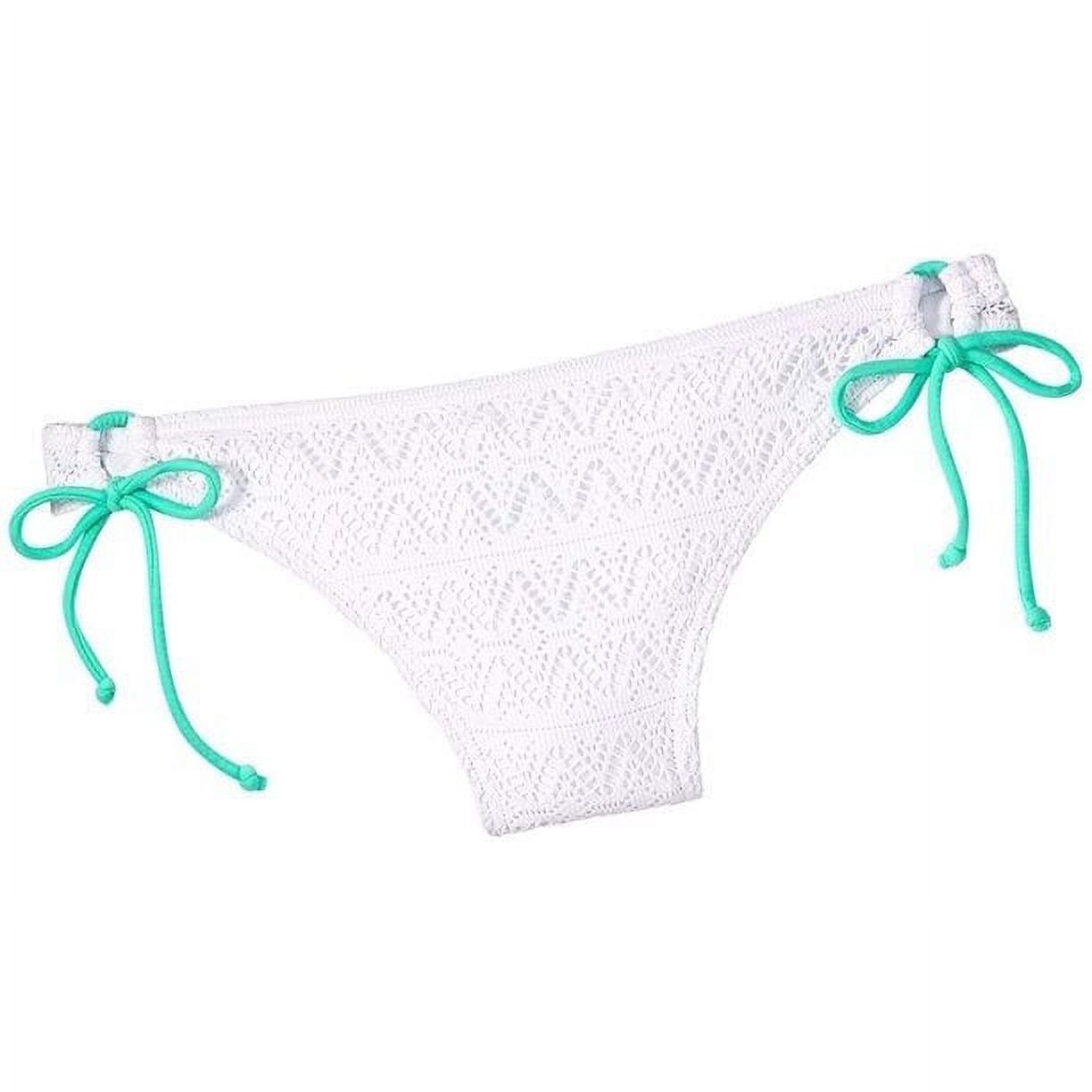 Hula Honey WHITE Crochet Side-Tie Hipster Bikini Swim Bottom, US Small - image 3 of 3