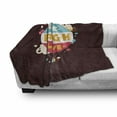 thumbnail image 3 of Love Soft Flannel Fleece Blanket, Colorful Hipster Hot Air Balloon with Live Laugh Love Phrase Cheerful Fun Retro Style, Cozy Plush for Indoor and Outdoor Use, 60" x 80", Multicolor, by Ambesonne, 3 of 6